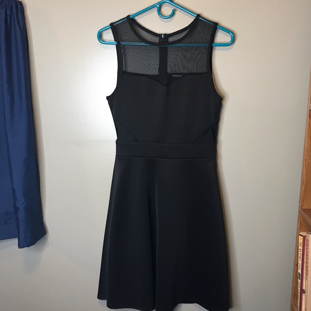 KandyKiss black dress with mesh cutouts. Size 6